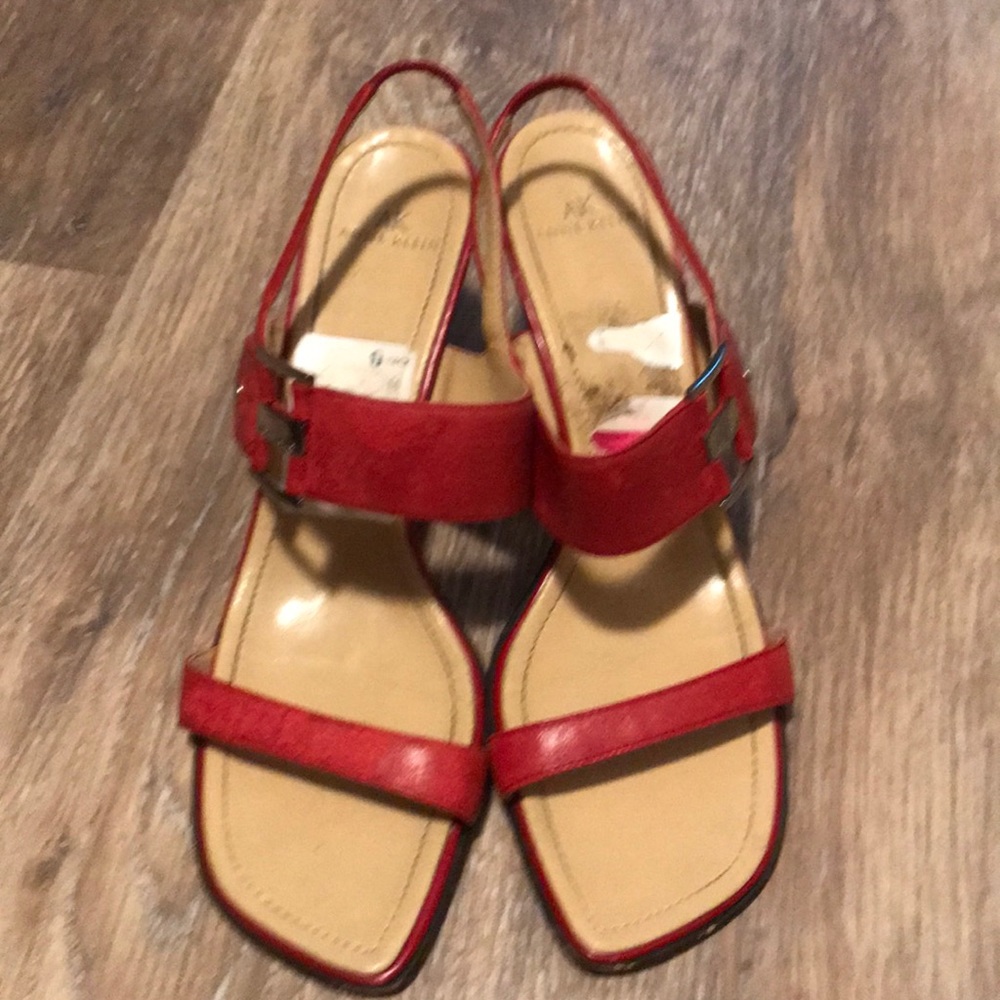 Anne Klein Red Sandals Size 9